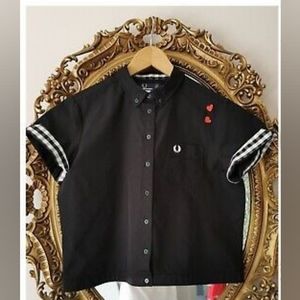 RARE Fred Perry Amy Winehouse foundation crop bowler top